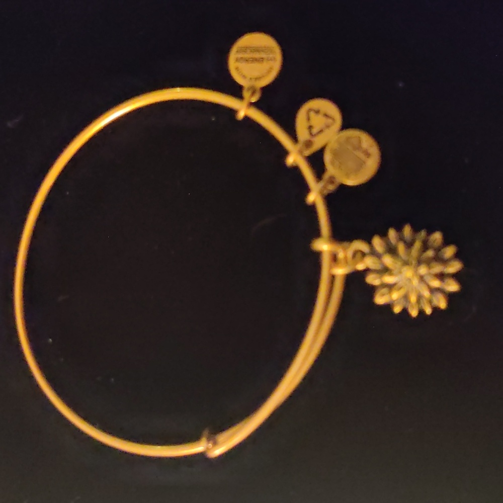 Alex and Ani Women's Gold Tone Bangle Bracelet - Water Lily